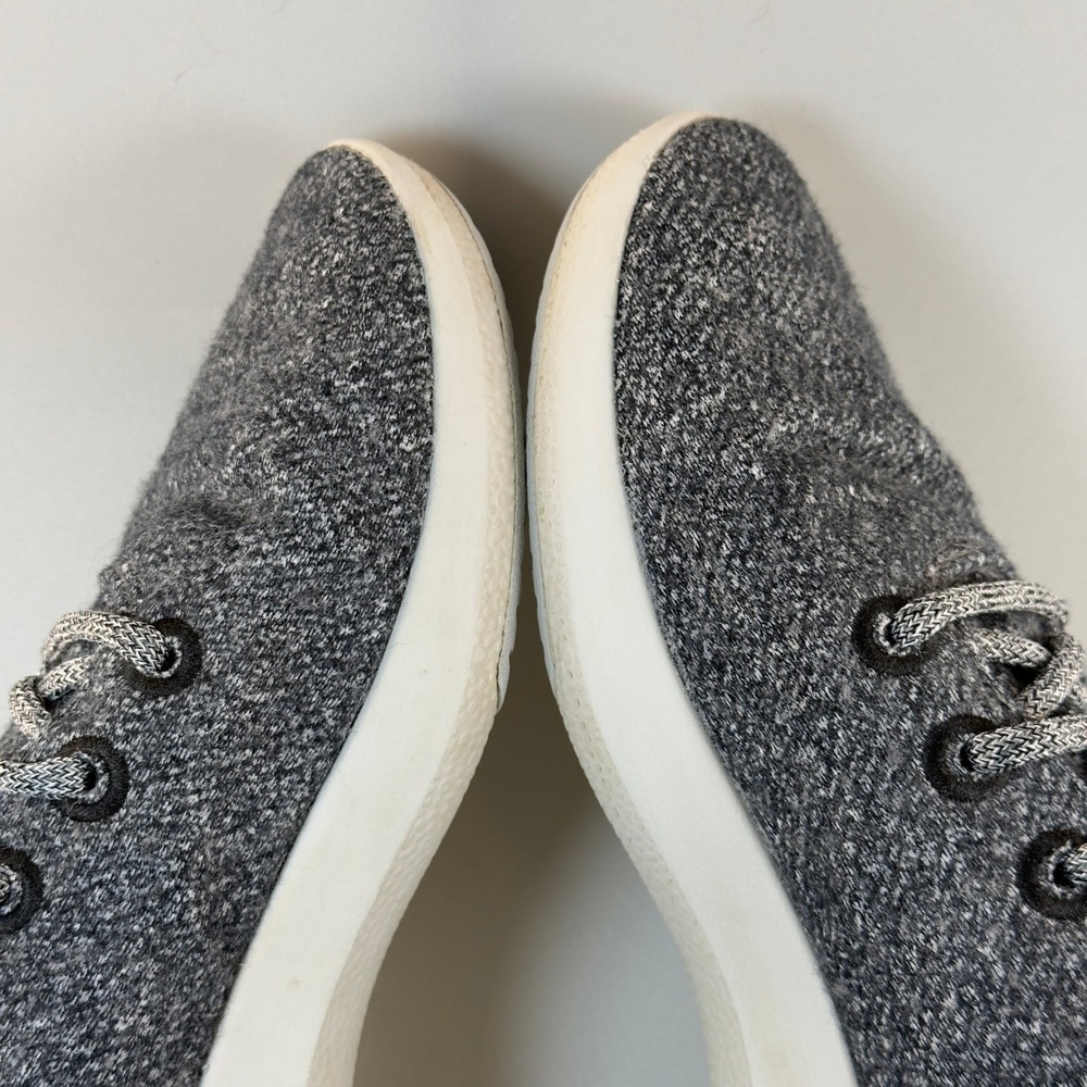 Allbirds Wool Runner Up Mid WRUM Mens 9 Running Shoes Charcoal Gray White Lace - Picture 10 of 16